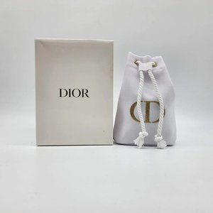 Dior Beauty Cd Logo Cosmetic Makeup Pouch Bag  White